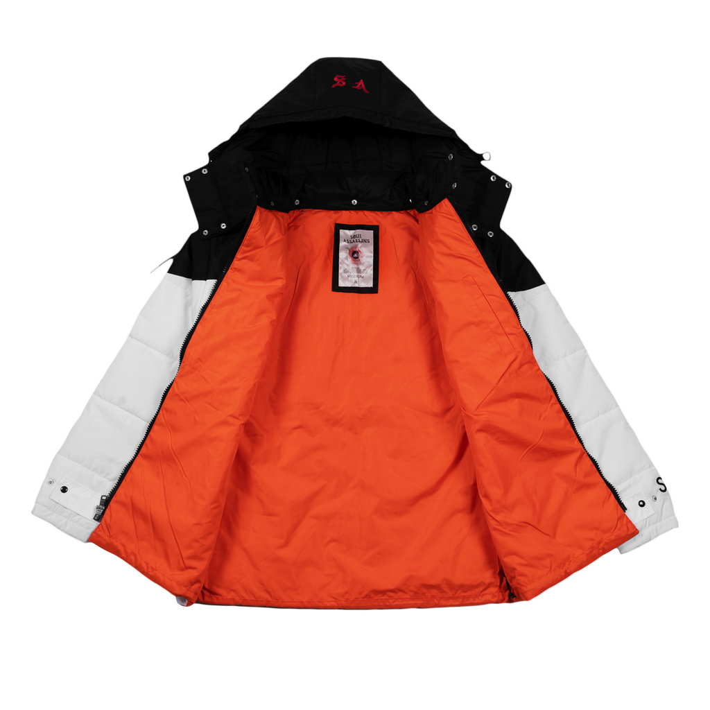 Winter Puffy Jacket (White / Black) – Soul Assassins