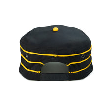 STRIPED LOGO PILLBOX SNAPBACK (BLACK)