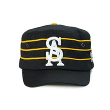 STRIPED LOGO PILLBOX SNAPBACK (BLACK)