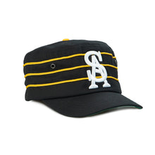 STRIPED LOGO PILLBOX SNAPBACK (BLACK)