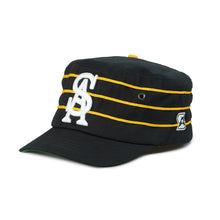 STRIPED LOGO PILLBOX SNAPBACK (BLACK)