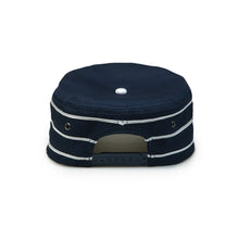 STRIPED OUTLINE LOGO PILLBOX SNAPBACK (NAVY)