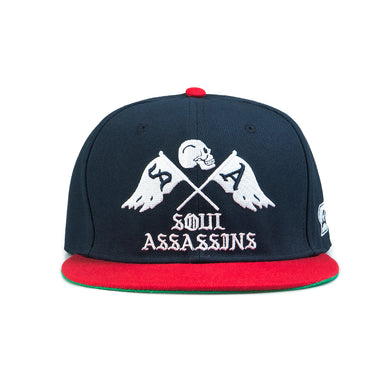 IN GOD WE TRUST SNAPBACK (NAVY / RED)