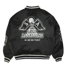IN GOD WE TRUST VARSITY BOMBER JACKET (BLACK)