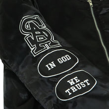 IN GOD WE TRUST VARSITY BOMBER JACKET (BLACK)
