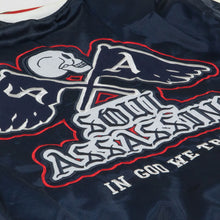 IN GOD WE TRUST VARSITY BOMBER JACKET (NAVY / RED)