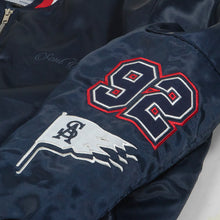 IN GOD WE TRUST VARSITY BOMBER JACKET (NAVY / RED)