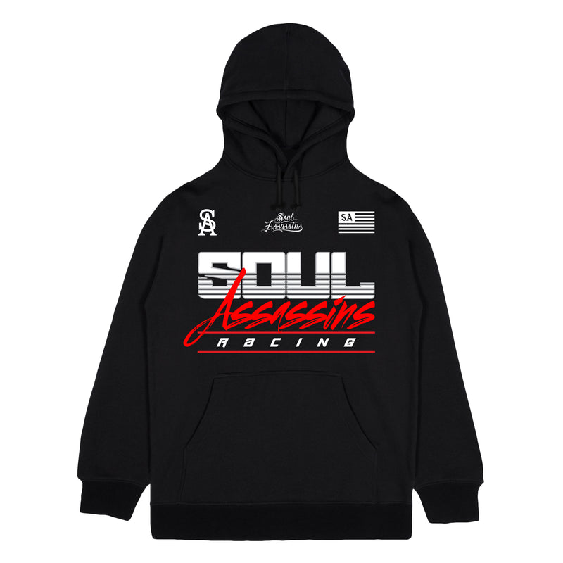 RACING HOODIE (BLACK) – Soul Assassins