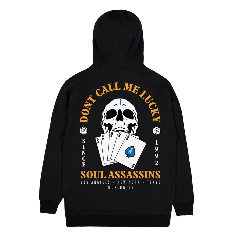 DJ MUGGS x T.F - DON'T CALL ME LUCKY - HOODIE (BLACK / ORANGE