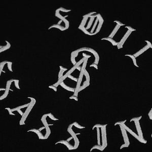 SOUL ASSASSINS METALLIC EMBROIDERED ARCHED HOODIE (BLACK)