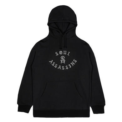 SOUL ASSASSINS METALLIC EMBROIDERED ARCHED HOODIE (BLACK)