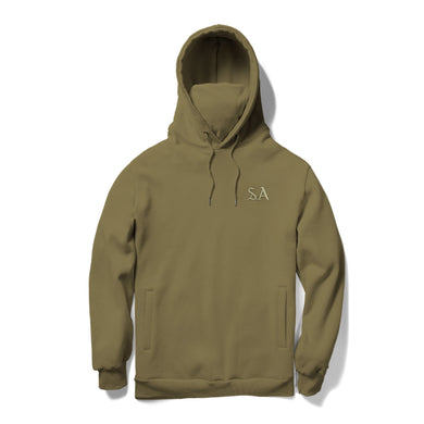 SOUL ASSASSINS OLD ENGLISH MASKED HOODIE (OLIVE)